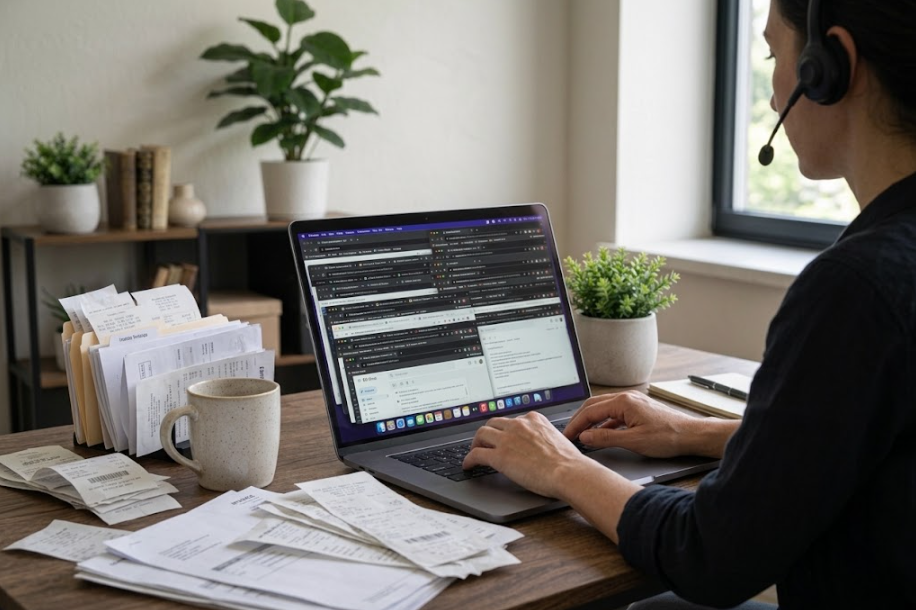 Virtual assistant supporting bookkeeping and accounting administration