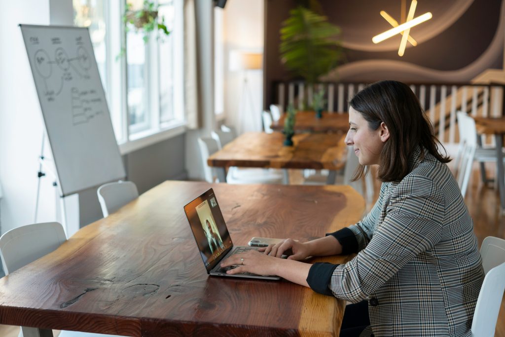 Virtual Assistant Working in a Coworking Space